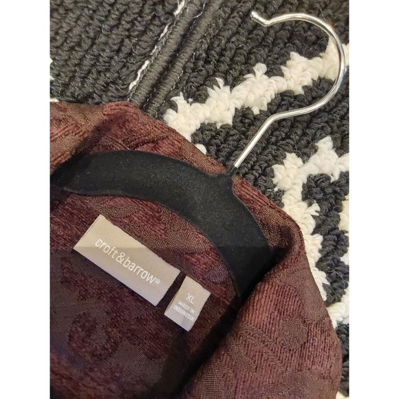 Croft and Barrow Brown Floral Embossed 4 pocket Jacket. Size XL. Grannycore - Picture 3 of 16